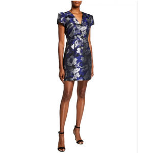 Milly Atalie Brush Metallic Floral Jacquard Mini Dress NWT Size 4